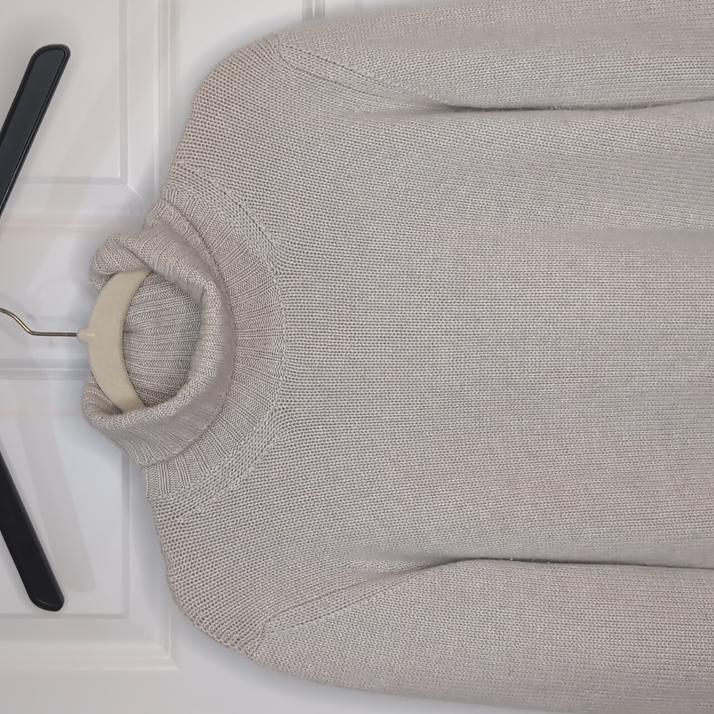 Agnona 100% Cashmere Beige Turtleneck Sweater Size 50 Large - Picture 3 of 8